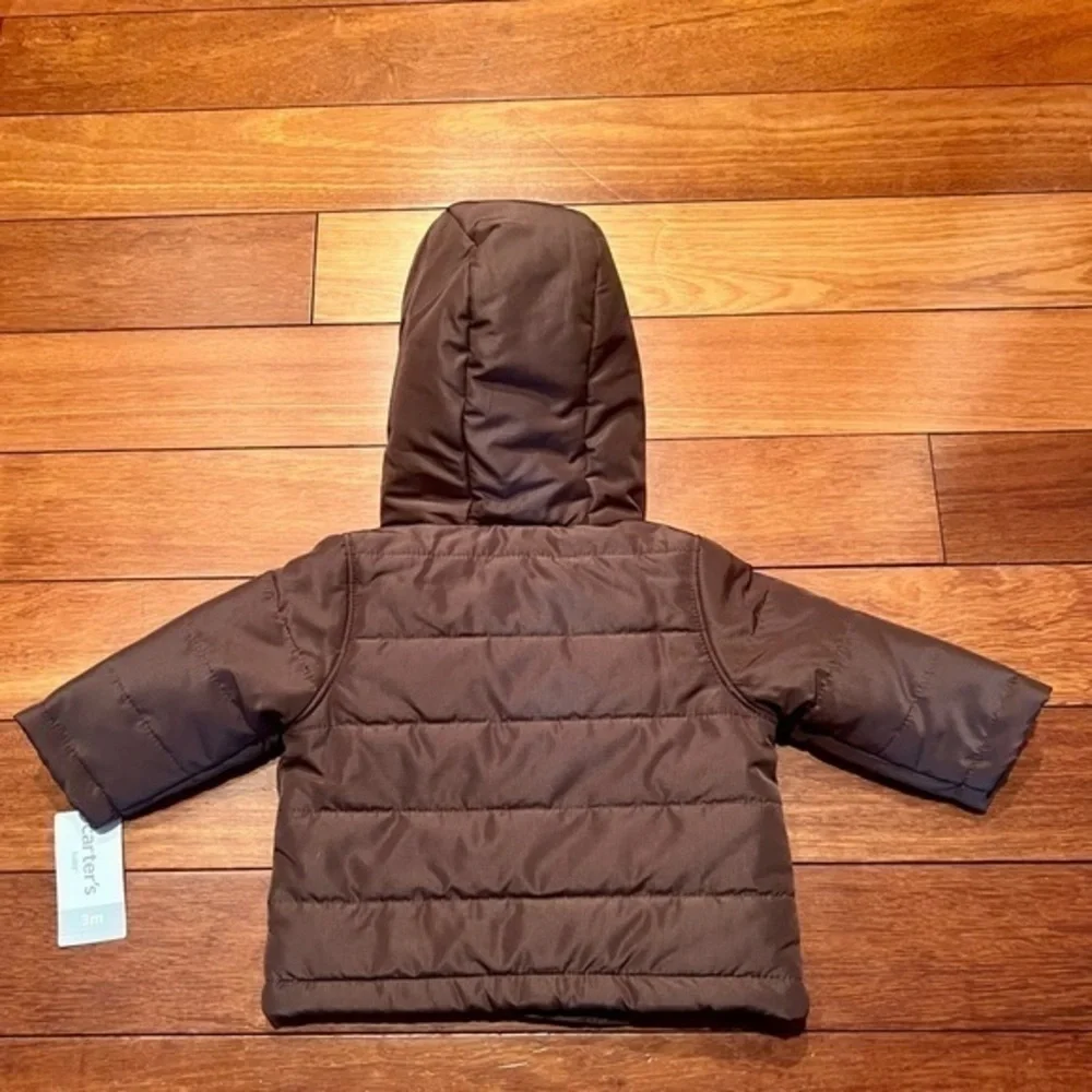 Carters new with tags baby (3 month) brown hooded jacket